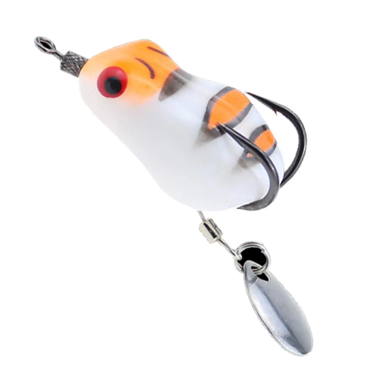 Very Cheap  Rubber Frog  Soft  Floating Bait  Snakehead Killer Top Water Casting Spinning Froggy Jump Plastic Fishing Lure with Double Hooks  Frog 3D Eyes