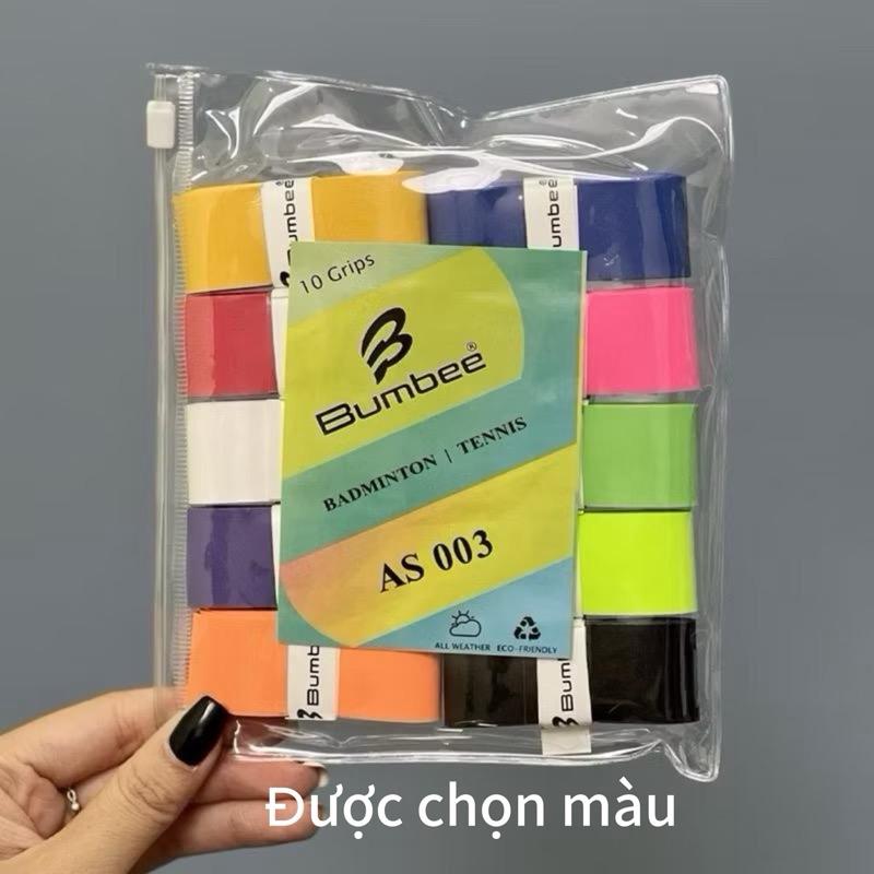 10 cái Quấn cán vợt pickle cầu lông bumbee as 003.quấn cán vợt cầu lông tennis pickleball. Bám dính thấm hút êm tay. bumbee quấn cán vợt