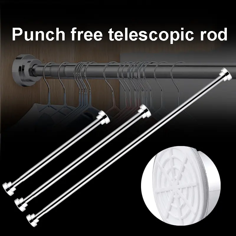 Multifunctional Stainless Steel Telescopic Rod - Retractable Closet, Curtain, Towel, and Punch-Free Rod