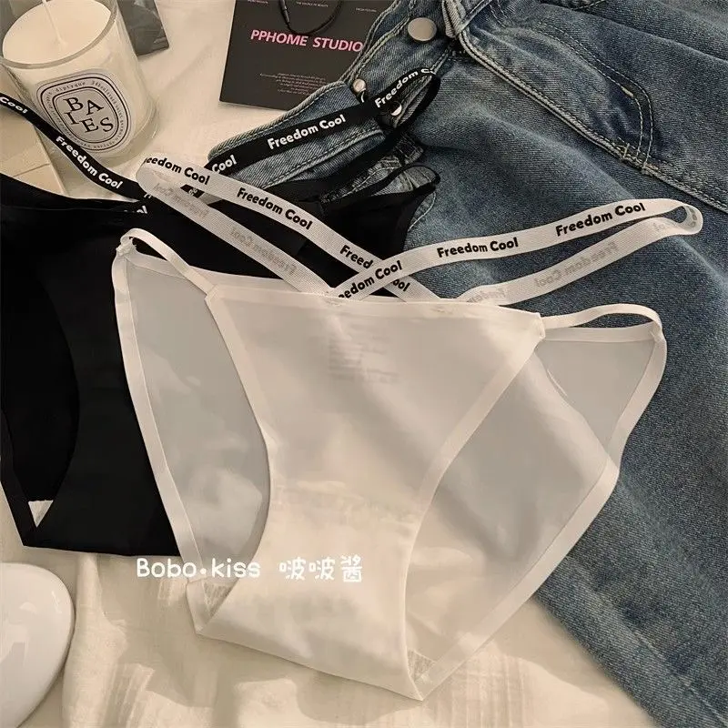 Sexy sports style girl fitness seamless underwear ladies winter new ice silk comfortable cotton antibacterial crotch triangle Panty Womenswear Innerwear Print
