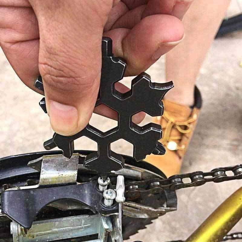 Móc Khóa Spanner Bông Tuyết, KIPRUN, 18 trong 1, Đa Chức Năng, Móc Chìa Khóa Cờ Lê Đi Bộ Đường Dài Ngoài Trời, Bỏ Túi, Đa Năng, Sinh Tồn Cắm Trại, Dụng Cụ Cầm Tay 3