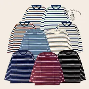 little stripealldays - Kaos Stripe Dewasa COMBO Series Lengan Panjang / atasan baju pakaian laki laki2 cowok cewek perempuan unisex strip setrip striped salur garis belang blaster couple / M L XL  / BB 35 kg sampai 85 kg / katun cotton cvc