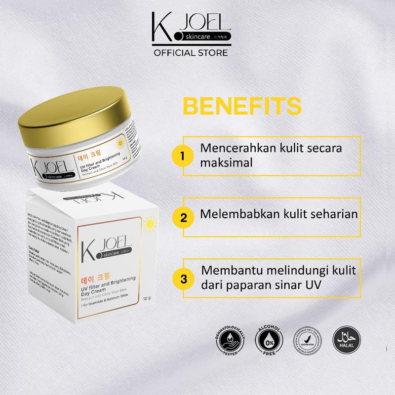 C. KJOEL Paket Bundling Brightening Day Cream / Moist & Glow Night Cream / Serum Vit C Neck - BPOM 2