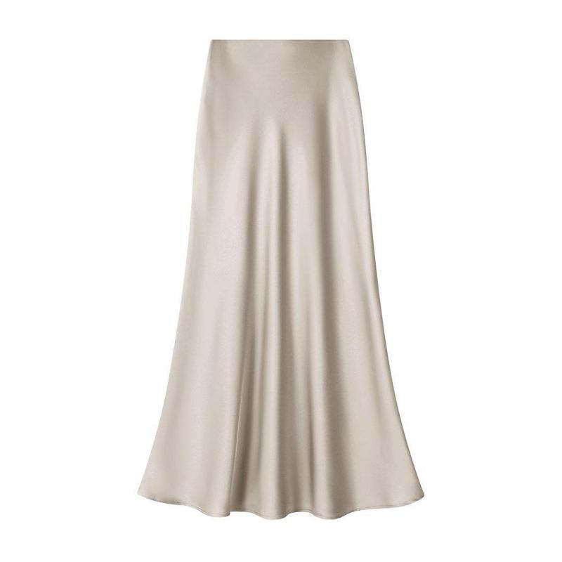 Shenel Rok Satin Maxi Premium Satin Long Skirt 6889 Rok Satin Panjang Rok Duyung Satin Rok Kekinian Bawahan Muslimah Trendy Hijab silk outfit z 4