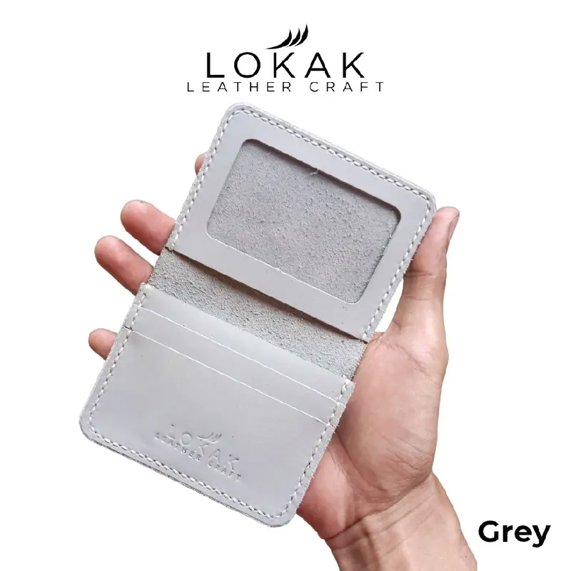Dompet Pria dan Wanita Kulit Asli dengan Slot Window ID Card model lipat, Card Wallet Lokak – Dompet Kartu dan Uang 4