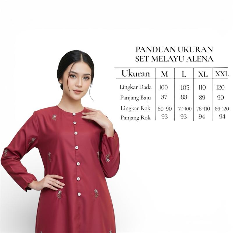 One Set Kurung Melayu Alena Toyobo Bordir Set Fashion Muslim Wanita Terbaru Baju Kurung Malay Bordir