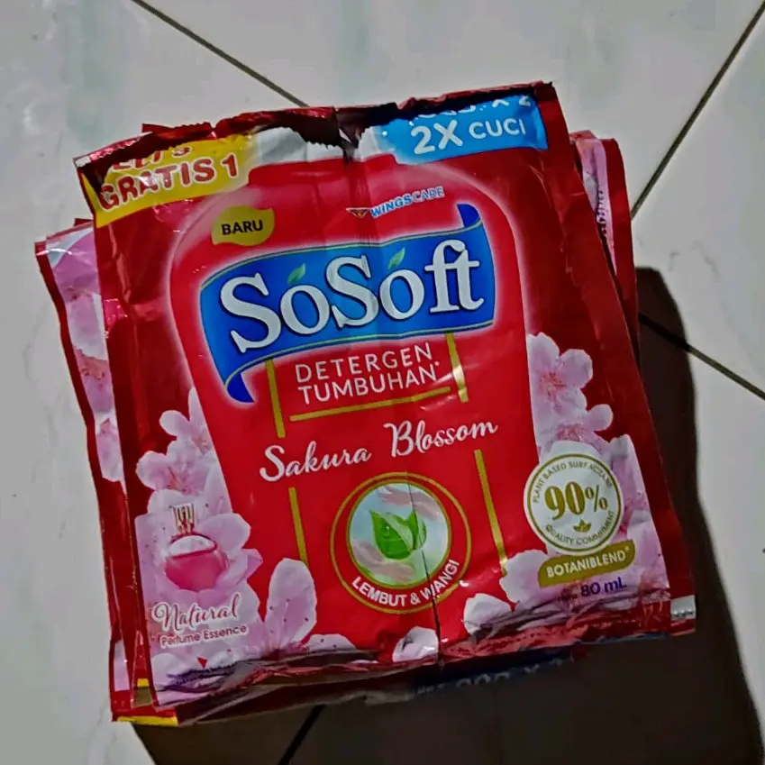 Promo Deterjen Cair Sosoft Liquid 80 ml - Isi 16 Pcs, Harga Terjangkau