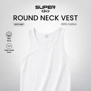 Super Rider Vest - Singlet Pria SR224BP Warna Putih isi 1 Pcs