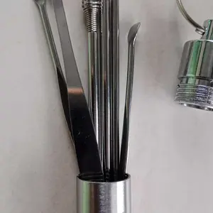 Alat Pembersih Telinga Isi 6 + Wadah / Korek Kuping 6in1 Stainless Steel ear wax cleaner Kotoran Removal