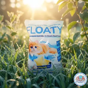 Snack Floaty Isi 5 Pack 16 gr Rasa Bawang Snack Renyah (Snack Gambar Kucing Saja, Bukan Makanan Kucing)