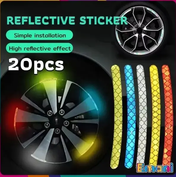 20pcs Car Wheel Hub Reflective Sticker for Night Driving Car-Styling Accessories