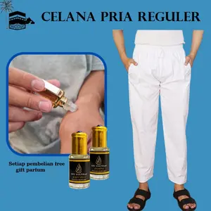 Celana Sirwal Pria Dewasa KNG + Parfum Perlengkapan Sholat Dalaman Gamis