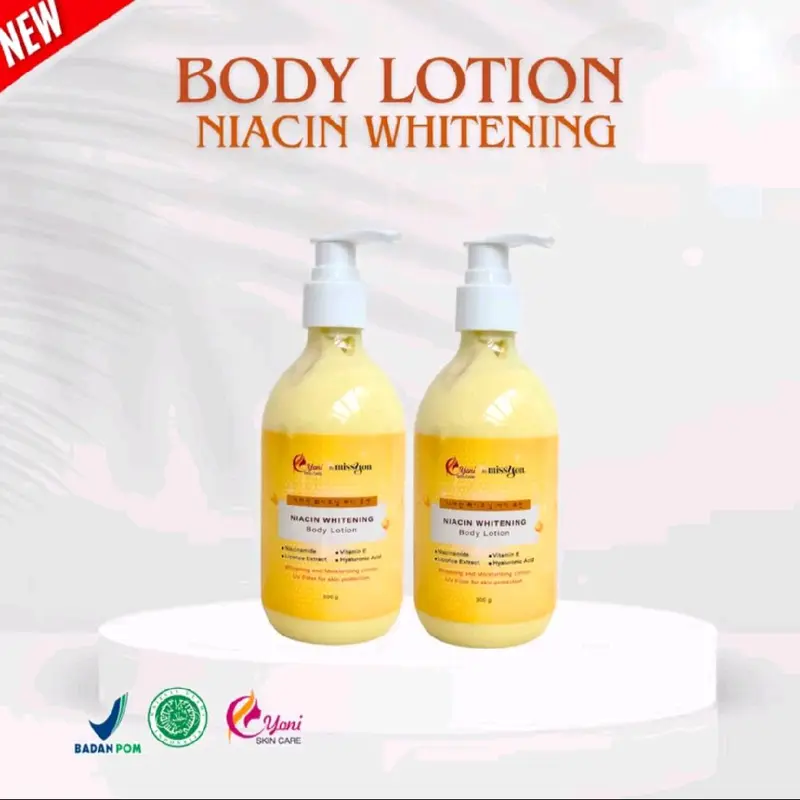 Yoniskincare - Niacin Whitening Body Lotion 300g - UV Filter For Skin Protection - Perawatan Kulit Tampak Cerah Halus & Lembab Bersinar. 1