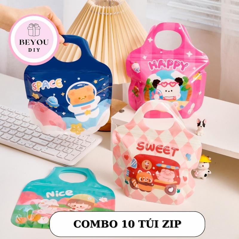  Combo 10 Túi Zip Hoạt Hình Cute Túi Đựng Quà Kẹo Phụ Kiện Tiện Lợi pcs 
