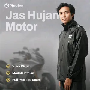 Rhodey Jas Hujan Setelan Motor Dewasa Visor PVC Waterproof Raincoat