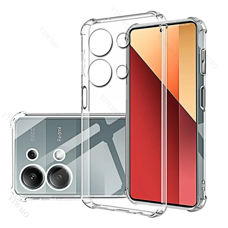 Soft Case Silikon Kompatibel Untuk Redmi A3 Poco X6 5G Poco X6 Pro 5G Poco M6 Pro Redmi Note 13 4G Redmi Note 13 5G Redmi Note 13 Pro 4G Redmi Note 13 Pro 5G Redmi Note 13 Pro Plus 5G Bening Transparant Airbag Anti Crack Tebal