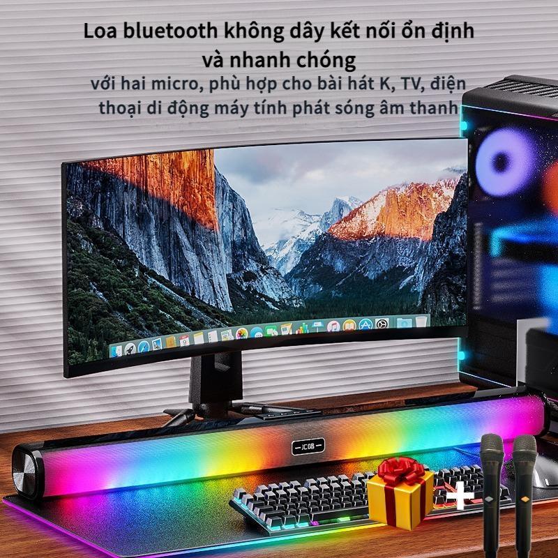 Loa Bluetooth không dây Kết Nối ổn định và nhanh chóng, 8 đơn vị âm thanh, Hiệu Ứng Âm Thanh Quanh 360 Độ, Đi Kèm Với Hai Micro, Thích Hợp Cho K Bài Hát, TV, Máy Tính Điện Thoại Di Động Âm Thanh Trực Tiếp, Âm Thanh hấp dẫn Để Nghe Nhạc Của Loa 0