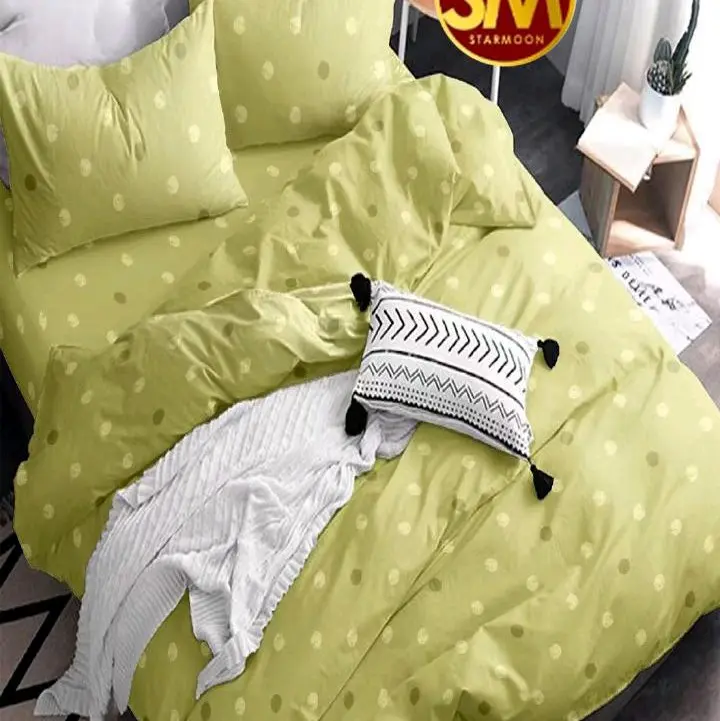 Sprei Katun Motif Abstrak Polkadot Hijau 90x200 120x200 160x200 180x200 200x200 Karet