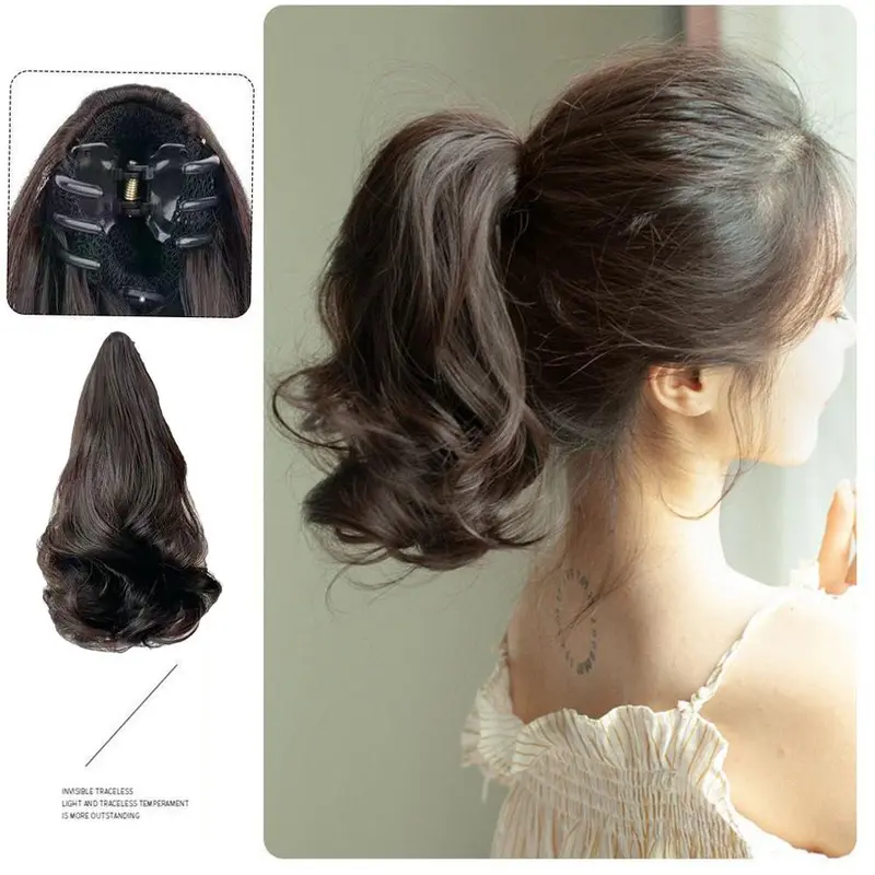 Tóc Giả Xoăn Dài Cho Nữ, Tóc Nối Đuôi Ngựa Xoăn Ngô, Mô Phỏng Tự Nhiên, Kẹp Móng Vuốt, Tóc Đuôi Ngựa, Kẹp Tóc Thời Trang 4