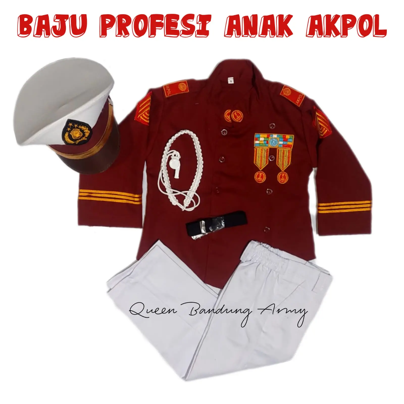 SERAGAM AKPOL ANAK/KOSTUM AKPOL ANAK/BAJU PROFESI AKPOL/baju profesi anak/kostum karnaval SRAGAM AKMIL ANAK