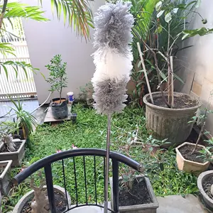 Kemoceng Teleskopik Fleksibel Kemoceng Microfiber Gagang Panjang Alat Pembersih Plafon Anti Gores B-24