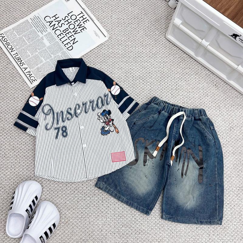  Sét Bộ Bé Trai Size Vừa và Lớn Cho Bé Trai - Áo Sơ Mi Ngầu Boy Phố Sơ Mi Mềm Quần Ngố Bé Trai size 18 - 60KG 