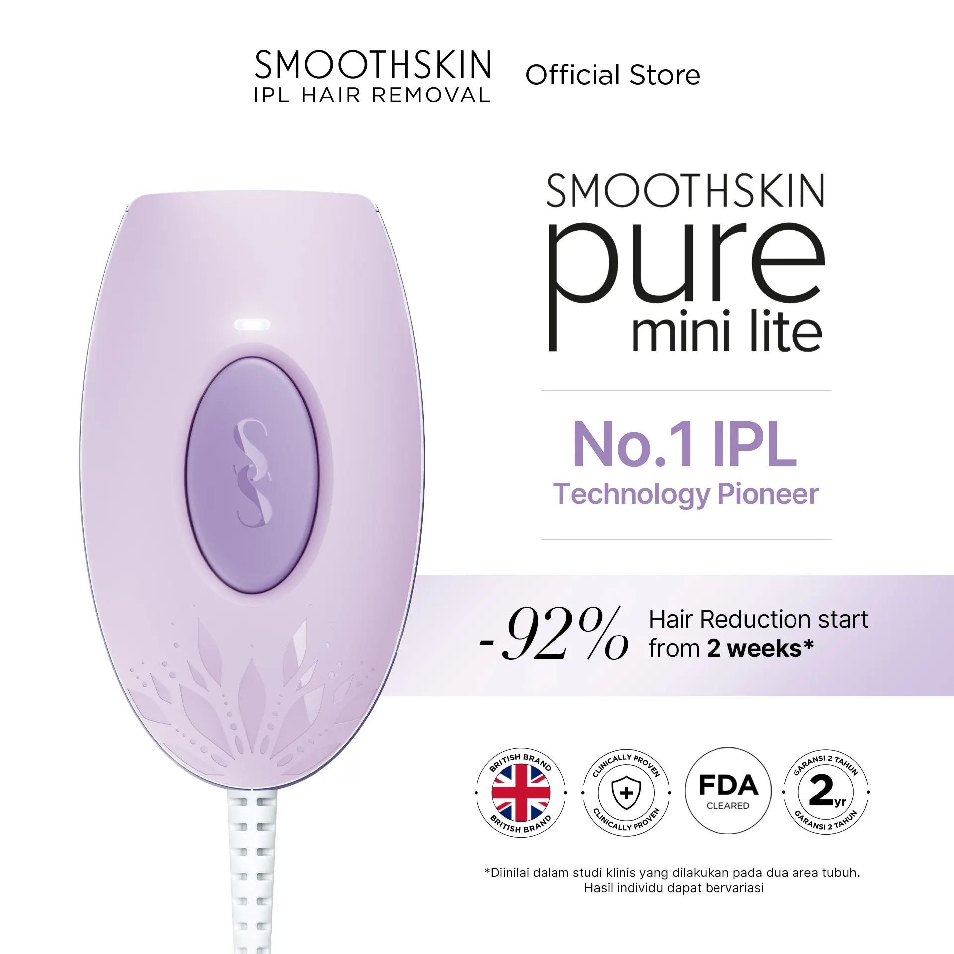 Smoothskin IPL Hair Removal Pure Mini Lite / Alat Penghilang Bulu