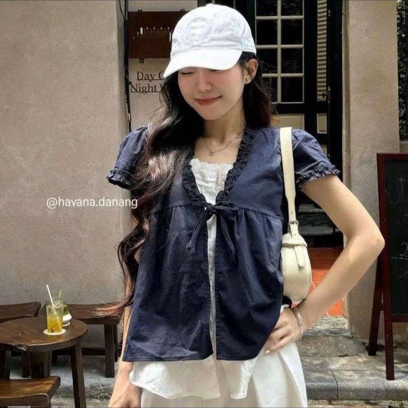 LẺ ÁO BÈO KẺ CARO 2 LỚP REN BOI THÊU bigsize 48-90kg