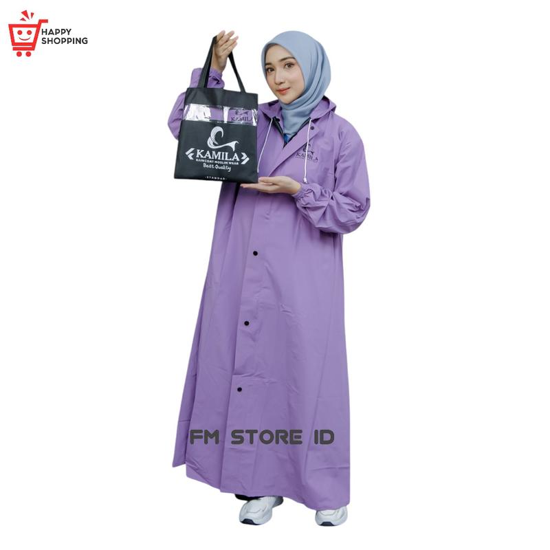 Product Introduction of (KAMILA) jas hujan gamis muslimah bahan pvc 0,25 anti rembes best quality pink 19