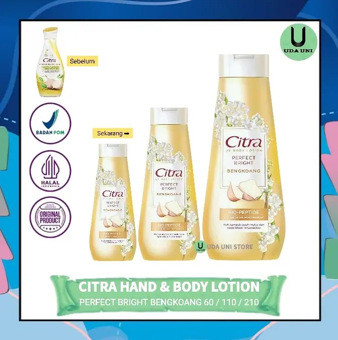 Citra Hand Body Lotion Bengkoang 210ml,120ml,60ml Perfect Bright