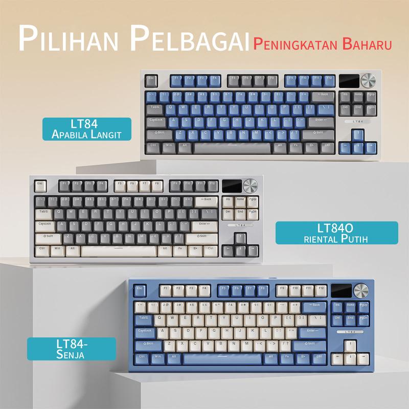   LANGTU-LT84 Bàn phím Cơ Bluetooth không dây 3 chế độ 2.4G hỗ trợ hệ thống WIN & MAC bàn phím chơi game bàn phím Bluetooth 