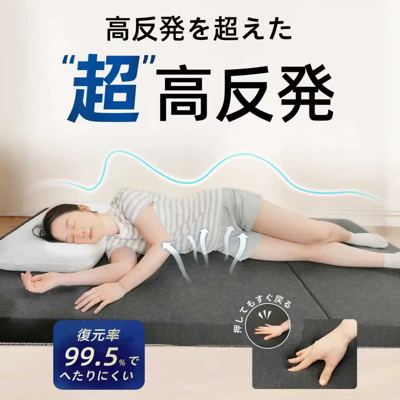 密度36D 高反発 硬め220N 高耐久・へたりにくい 使用寿命は8年以上】三