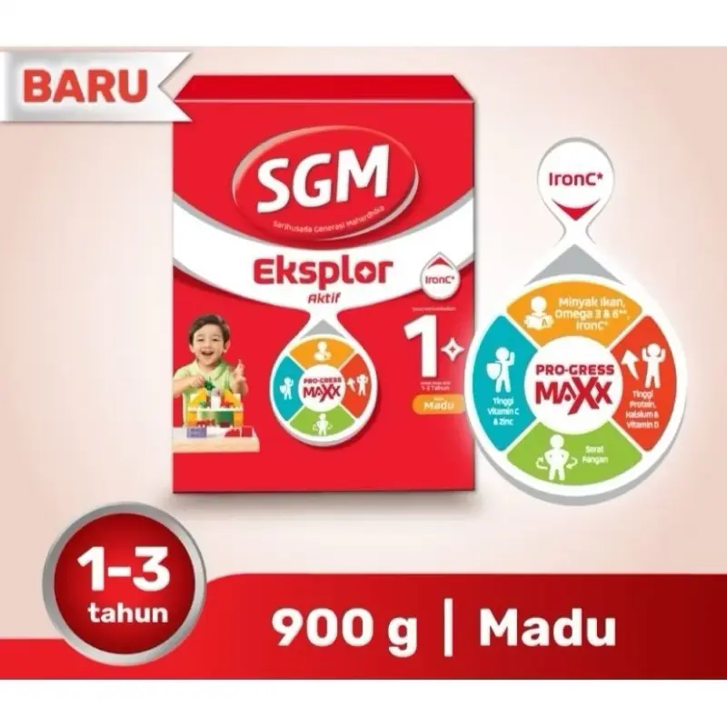 SUSU SGM Eksplor 1+ 900gr / Madu / Vanilla / Susu Anak 1tahun
