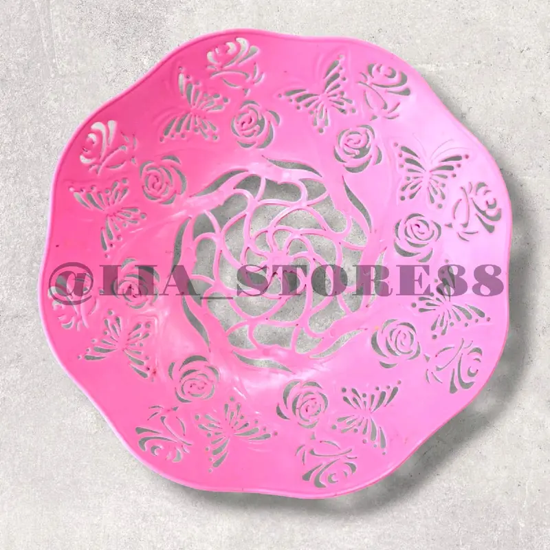 set peralatan makan ( PAKET USAHA 24PCS) Piring Rotan Batik Cekung Motif Ukir 22cm  Free Centong 1 Pcs Souvenir Plastik Kitchenware 6