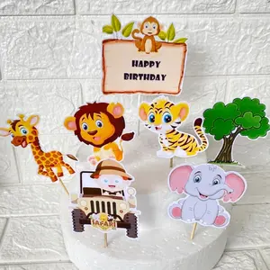 Topper Ulang Tahun Animal Zoo / Topper Cake Hewan Lucu