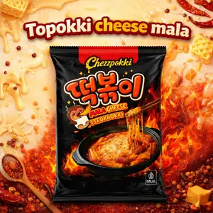 [CHEZZPOKKI] Topokki Cheese Mala Halal - Makanan korea instan pedas gurih