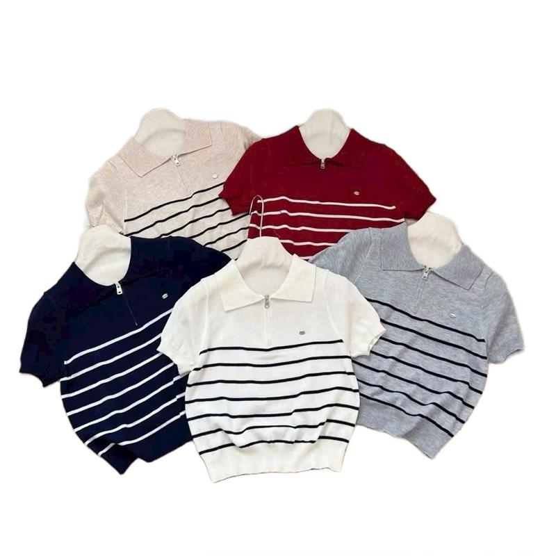 Áo len polo nữ cộc tay TETE hàng QC freesize chất len mongtoghi mỏng nhẹ Lynmostore