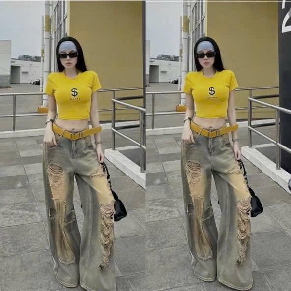    bigsize 60-90kg  Quần suông ống rộng chữ thập dài 105cm 