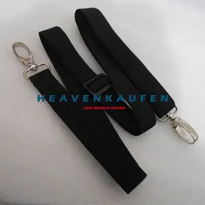 Tali Selempang Tas Pria Lebar 2,5 cm Warna Hitam Kait Silver