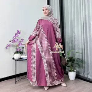 Kaftan Motif Madinah Ld 180 cm Kaftan Panjang Muslim Wanita Nyaman