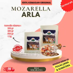 Keju Mozarella Arla Pizza Topping 250 gram / import denmark (Halal) Mulur Lumer Murah