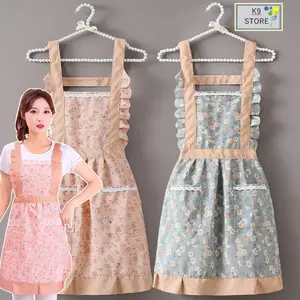 Celemek Dapur Korean Style Dengan Kantong Apron Kitchen
