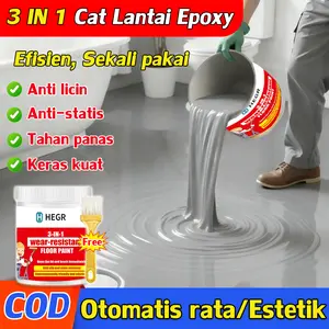 3 IN 1 Cat Lantai Epoxy Self Flow 1kg Estetik dan Ramah Lingkungan Berlaku untuk Lantai rumah Gudang Garasi Pabrik dll Tebal kuat dan Sekali jadi Paint