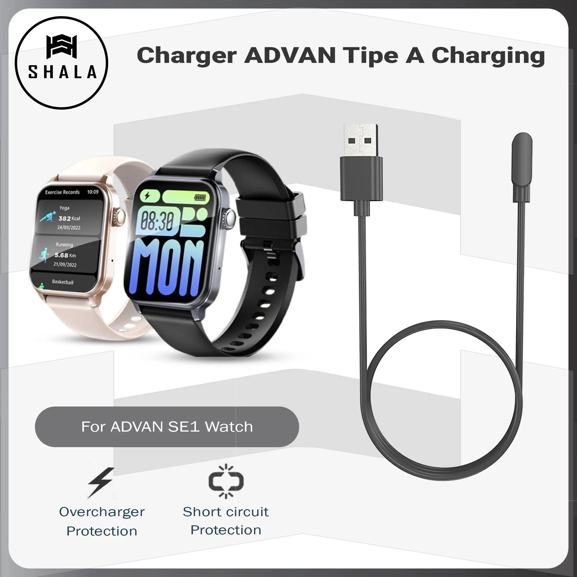Kabel Charger Advan SE1 Smartwatch Tipe A Charging