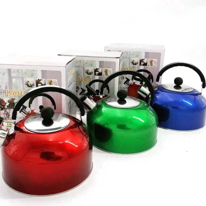 teko siul 4 liter warna teko siul pemanas air Kitchenware kattle stainless Steel Alat 2