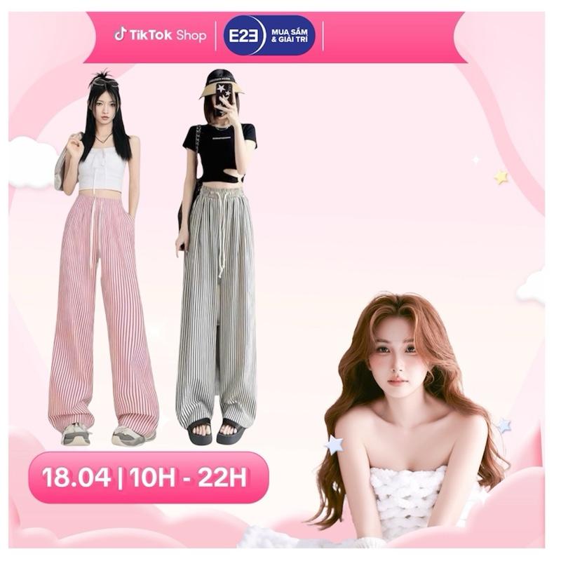 Combo 2 quần kẻ sọc nữ chất thô nhăn dáng suông ống rộng dễ mặc m031 Ong Nhung Ong Nhung