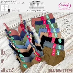 Lidily Bra Set Ultra Soft 17232 S Tanpa Kawat Kait Dua Cup A-B ( Bra + Cd )