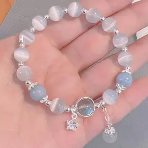 SEA Gelang Hewan Batu Mata Kucing Desain Unik Gelang Keberuntungan Hadiah untuk Sahabat Terbaik
