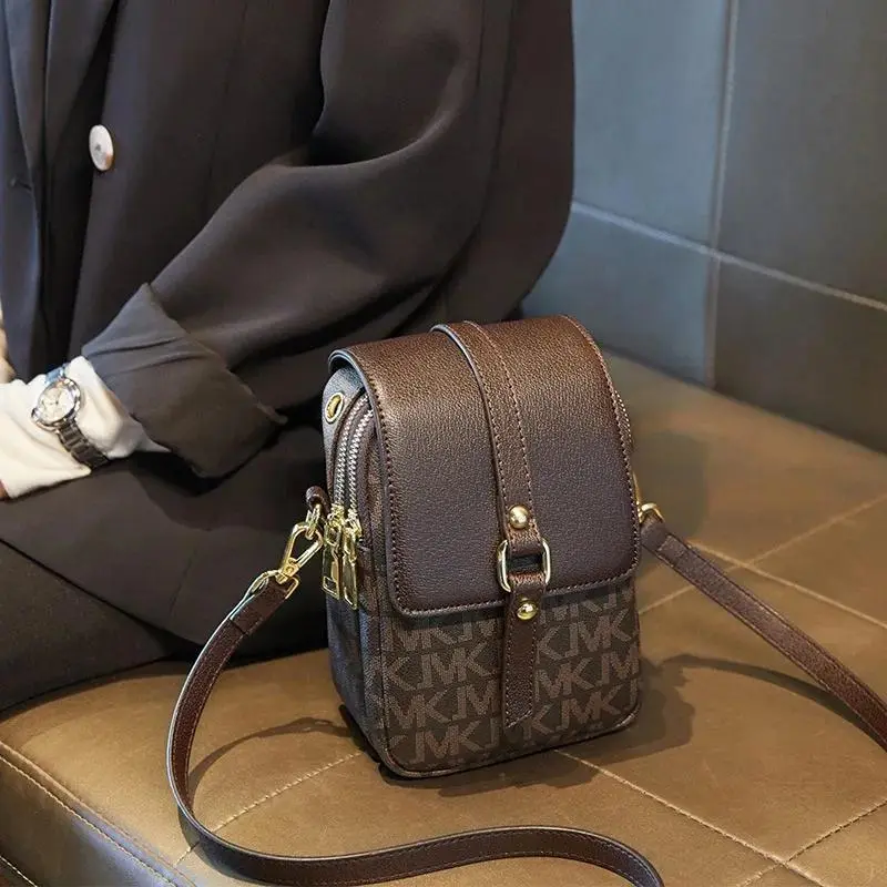 Sling Bag Luka JMK | Tas Selempang Pocket Wanita Sling Bag JMK | Tas Selempang Handphone Wanita 2 Ruang Model Terbaru Tas Kecil Wanita Untuk Pesta Selempang Wanita Warna Hitam Cokelat Tan Putih Kulit PU
