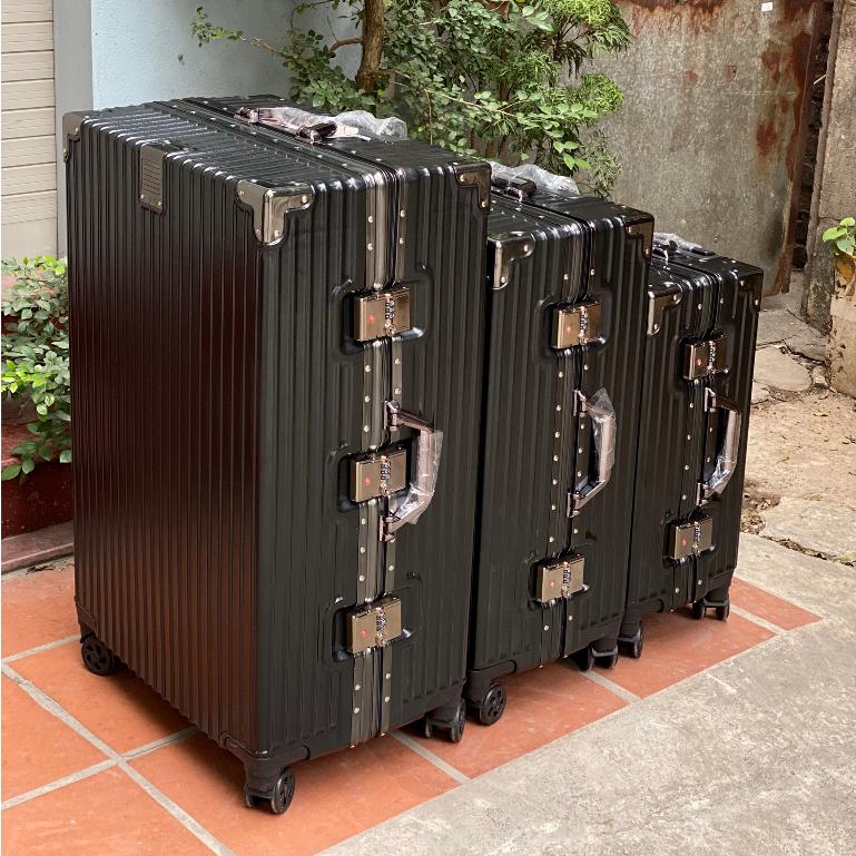 va li Vali khung nhôm khóa sập cao cấp, size 20/24/29 inch, hàng loại 1 giá rẻ nhất, bịt góc kim loại chống vỡ, bảo hành 5 năm